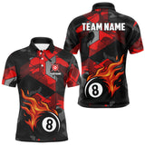 Maxcorners Red And Black Camo Billiard Shirt For Men Custom Flaming 8 Ball Pool Team Shirt, Billiard Jerseys LM0706