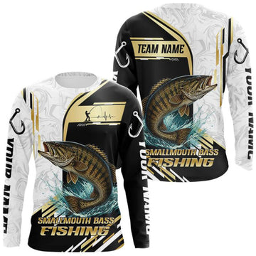 Maxcorners Personalized Smallmouth Bass Fishing Shirt Custom Performance Fishing Jersey, Smallmouth Bass Team Shirt LM0410
