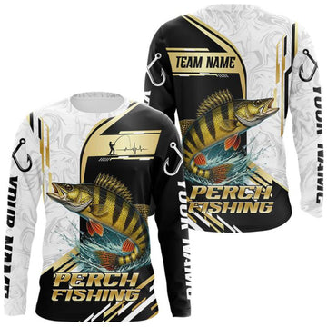 Maxcorners Personalized Yellow Perch Fishing Shirt Custom Performance Fishing Jersey, Yellow Perch Team Shirt LM0410