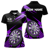 Maxcorners Purple Black Custom Dart Shirts Personalized 3D Darts Board Dart Jerseys Polo