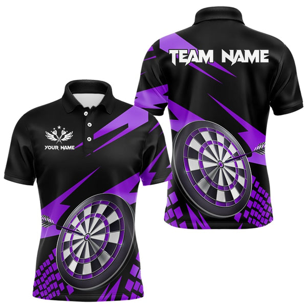 Maxcorners Purple Black Custom Dart Shirts Personalized 3D Darts Board Dart Jerseys Polo