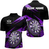 Maxcorners Purple Black Custom Dart Shirts Personalized 3D Darts Board Dart Jerseys Polo