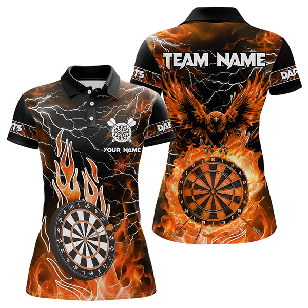 Maxcorners Orange Dart Board Fire Flame Custom Eagle Dart Shirts Thunder Lightning Dart Team Jerseys