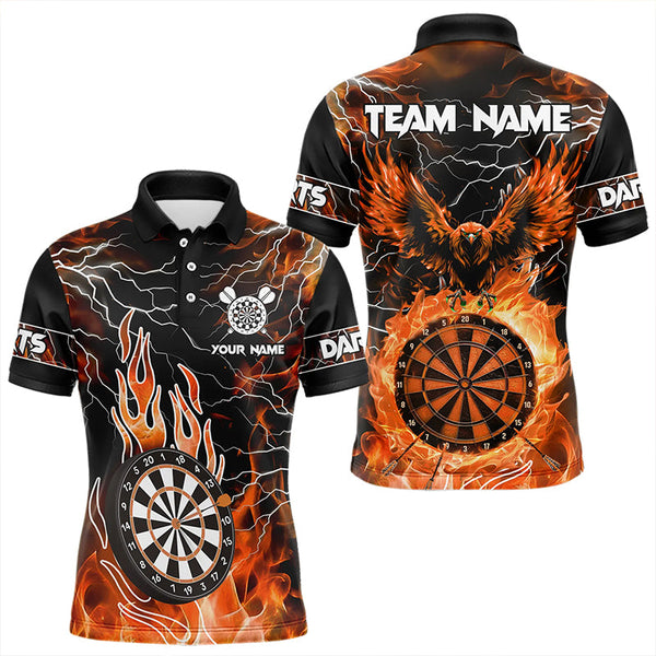 Maxcorners Orange Dart Board Fire Flame Custom Eagle Dart Shirts Thunder Lightning Dart Team Jerseys