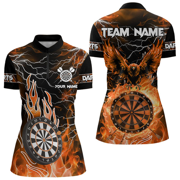 Maxcorners Orange Dart Board Fire Flame Custom Eagle Dart Shirts Thunder Lightning Dart Team Jerseys