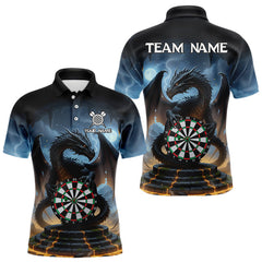 Maxcorners Personalized Dragon Darts Shirt For Men Custom Darts League Shirt Team Jersey Polo & Quarter Zip TU0309