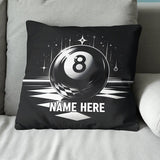 Maxcorners Billiard 8 Ball Pool Custom Name Black Pillow Best Billiard Pillow Gifts