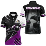 Maxcorners Personalized Purple 8 Ball Pool Crows Billiard Shirts For Men, Halloween Pool Team Jersey Outfit MT3107