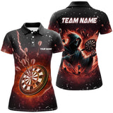 Maxcorners Personalized Scary Death Skeleton Fire Dart Shirts For Women Custom Darts League Team Jerseys