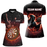 Maxcorners Personalized Scary Death Skeleton Fire Dart Shirts For Women Custom Darts League Team Jerseys