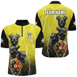 Maxcorners Billiard Lightning Skull 9 Ball Pool Customized Name, Team Name 3D Polo Shirt Unisex