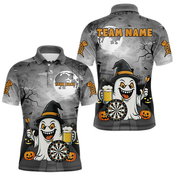 Maxcorners Funny Ghostly Beer Halloween Darts Shirt For Men Custom Halloween Gifts For Darts Lover LM1903