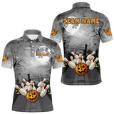 Maxcorners Funny Bowling Halloween Shirt For Men Custom Halloween Bowling Jersey Team Polo & 1/4 Zip MT0410
