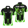 Maxcorners Personalized Funny Eagle Billiard Shirts For Men Custom Name Green Billiard Balls Sports Jerseys
