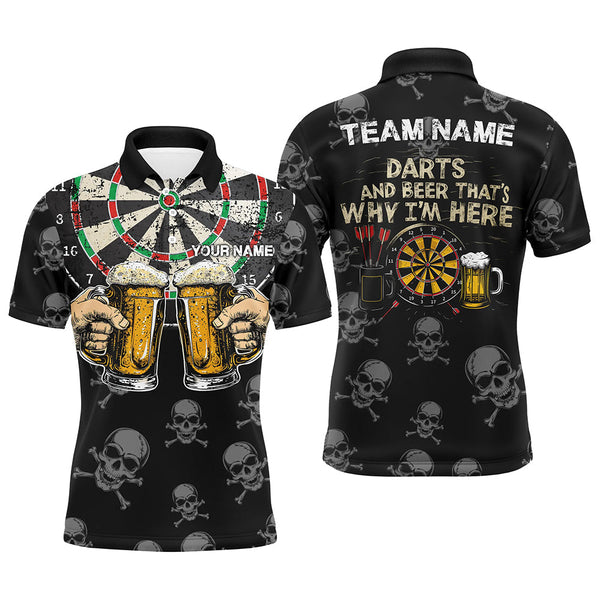 Maxcorners Darts And Beer That'S Why I'M Here Customized Name, Team Name 3D Polo Shirt