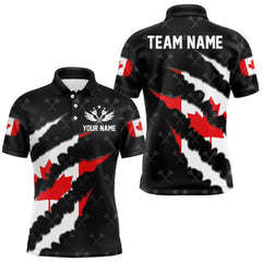 Maxcorners Personalized Canada Flag Darts Pattern Polo & 1/4 Zip For Men Custom Canadian Darts Team Jerseys LM0412