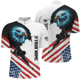 Maxcorners Personalized Eagle American Flag Billiard Player Shirts For Men Custom Patriotic Billiard Jerseys  LM1809