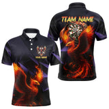 Maxcorners Personalized Phoenix Dartboard 3D Dart Shirts For Men Custom Darts Jerseys Polo & Quarter Zip LM1506