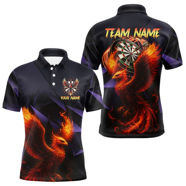 Maxcorners Personalized Phoenix Dartboard 3D Dart Shirts For Men Custom Darts Jerseys Polo & Quarter Zip LM1506