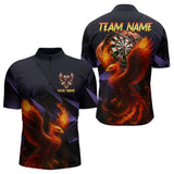 Maxcorners Personalized Phoenix Dartboard 3D Dart Shirts For Men Custom Darts Jerseys Polo & Quarter Zip LM1506