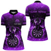 Maxcorners Darts Dragon Fire Flame 3D Printed Darts Shirts For Men Custom Team League Darts Jerseys |Purple MT0609