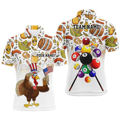 Maxcorners Thanksgiving Day Turkey Chicken Billiard Personalized Name 3D Shirt