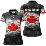 Maxcorners Personalized Archery Canada Flag Polo Shirts For Men Custom Canadian Archery Shirts For Patriot