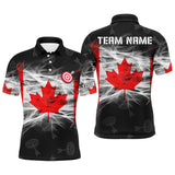 Maxcorners Personalized Archery Canada Flag Polo Shirts For Men Custom Canadian Archery Shirts For Patriot