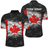 Maxcorners Personalized Archery Canada Flag Polo Shirts For Men Custom Canadian Archery Shirts For Patriot