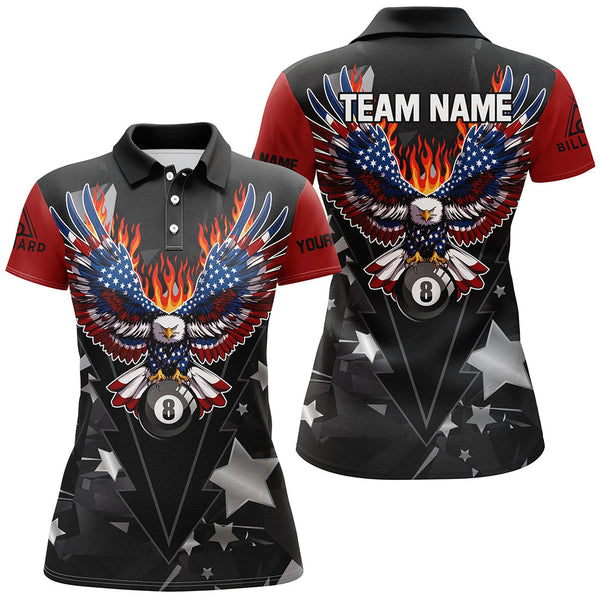 Maxcorners Eagle American Fire Flame Billiard Jersey Customized Name, Team Name 3D Shirt