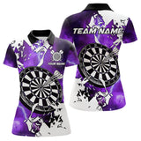 Maxcorners Lightning Grunge Dartboard Custom 3D Printed Darts Shirts For Men, Darts Team Jerseys |Purple LM103