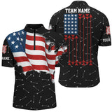 Maxcorners Personalized Patriotic Usa Flag Archery Men Polo & Quarter-Zip Shirts Archery Team Uniform Shirts