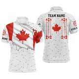 Maxcorners Personalized Patriotic Canada Flag Archery Men Polo & Quarter-Zip Shirt Archery Team Uniform Shirts