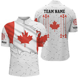 Maxcorners Personalized Patriotic Canada Flag Archery Men Polo & Quarter-Zip Shirt Archery Team Uniform Shirts