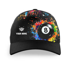 Custom 8 Ball Billiard Cap Funny Colorful Paint Splash Pool Player Cap TU1208