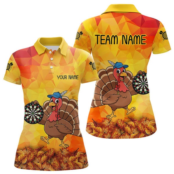 Maxcorners Funny Turkey Autumn Darts Shirt For Men Custom Thanksgiving Shirt For Dart Lover, Darts Jersey MT1309