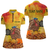 Maxcorners Funny Turkey Autumn Darts Shirt For Men Custom Thanksgiving Shirt For Dart Lover, Darts Jersey MT1309