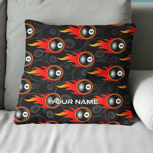 Custom 8 Ball Flame Full Printing Billiard Pillow, Snooker Pool Gifts