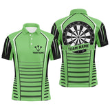 Maxcorners Personalized Green Black Mens Darts Polo Shirt Custom Darts Shirt For Men Dart Team Jersey