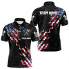 Maxcorners Customized Grunge Us Flag Smoke Darts Polo Shirts, Patriotic Darts Jerseys For Women
