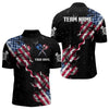 Maxcorners Customized Grunge Us Flag Smoke Darts Polo Shirts, Patriotic Darts Jerseys For Women