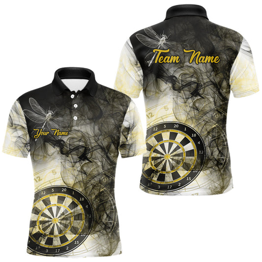 Maxcorners Yellow Black Smoke Dart Shirt With Pocket Option For Men Custom Dart Jerseys LM1501