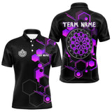Maxcorners Red Hexagons Halftone & Dartboard 3D Men's Darts Shirt - Custom Name For Players TU2606