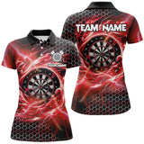 Maxcorners Red Funny 3D Dartboard Darts Jersey Customized Name, Team Name 3D Polo Shirt