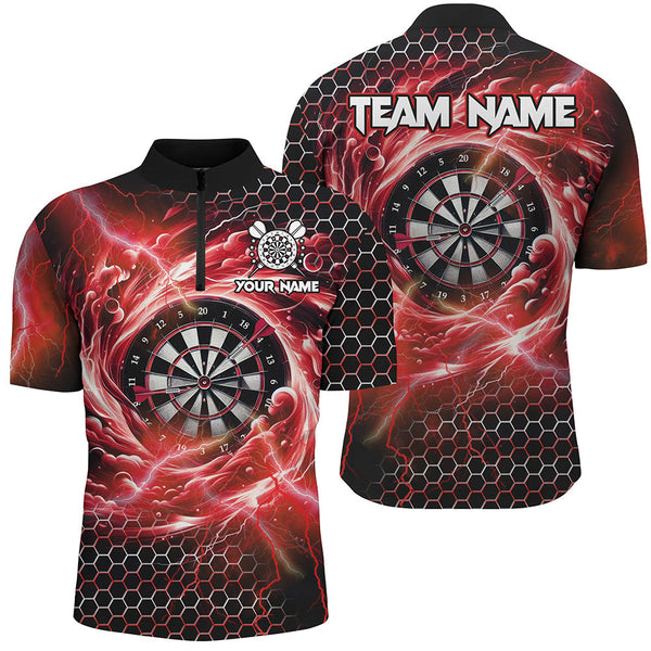 Maxcorners Red Funny 3D Dartboard Darts Jersey Customized Name, Team Name 3D Polo Shirt