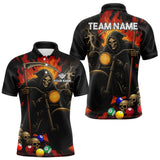 Maxcorners Personalized Grim Reaper Motorcycle Billiards Shirt For Men Custom Skull Billiard Team Jersey MT1511