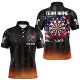 Maxcorners Custom US Flag Smoke Dart Shirt For Men, Patriotic Dart Jersey Pocket Option MT1511