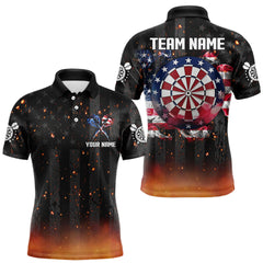 Maxcorners Custom US Flag Smoke Dart Shirt For Men, Patriotic Dart Jersey Pocket Option LM0412