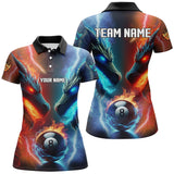 Maxcorners Personalized Water Fire 3D Dragon 8 Ball Pool Billiard Shirts For Men, Team League Billiard