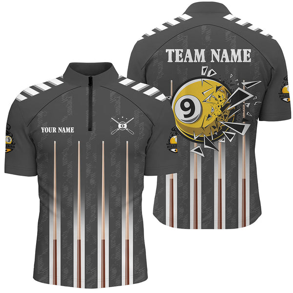 Maxcorners Funny Crack 9 Ball And Cues Billiard Jersey Customized Name, Team Name 3D Shirt Unisex